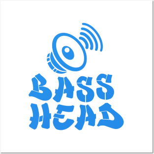 Bass Head - Blue Posters and Art